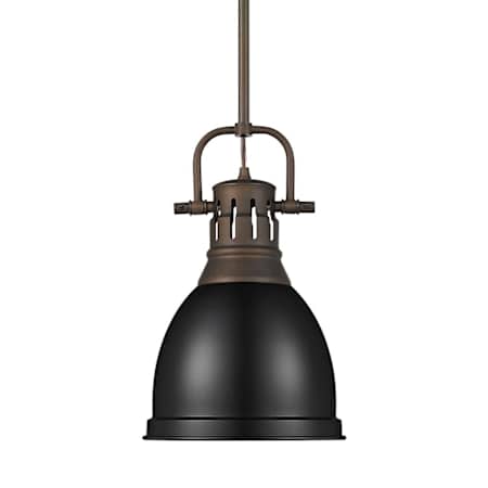 Golden Lighting Duncan 9" Wide Mini Pendant Rubbed Bronze / Matte Black