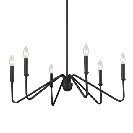 Golden Lighting Kennedy 6 Light 30" Wide Taper Candle Style Chandelier Natural Black