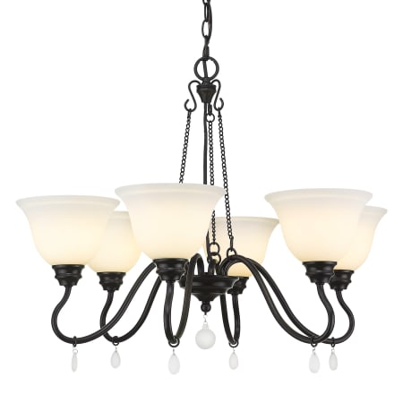 Golden Lighting Donya 6 Light 28" Wide Crystal Chandelier Matte Black