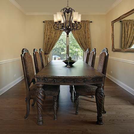 6 Light Up Lighting Chandelier Fired Bronze Finish Room View