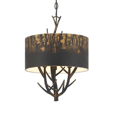 Golden Lighting Arboreal 3 Light 13" Wide Pendant Antique Black Iron