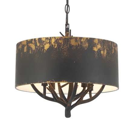 Golden Lighting Arboreal 4 Light 15" Wide Pendant Antique Black Iron