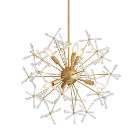 Golden Lighting Dandelion 6 Light 24" Wide Abstract Sputnik Chandelier Matte Gold