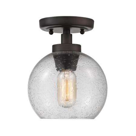 Golden Lighting Galveston Single Light 7-1/4" Wide Flush Mount Ceiling Fixture Rubbed Bronze