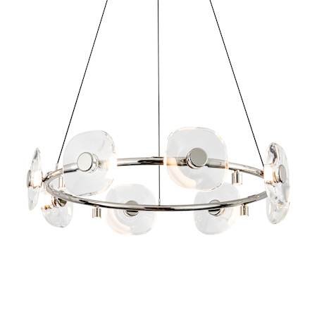 Golden Lighting Celestia 12 Light 32" Wide LED Crystal Ring Chandelier Chrome