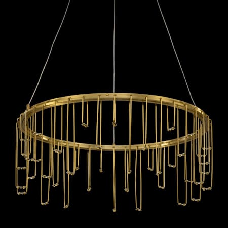 Golden Lighting Lucerna 14" Wide Ring Chandelier Stainless Steel Gold
