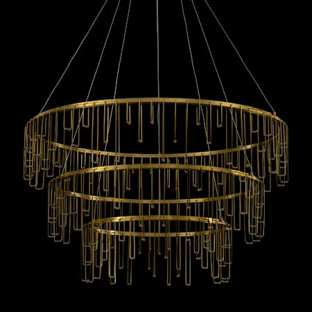 Golden Lighting Lucerna 32" Wide Ring Chandelier Stainless Steel Gold
