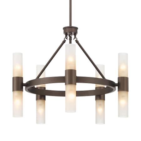 Golden Lighting Lyssna Cirkel 10 Light 24" Wide Chandelier Modern Bronze / Etched Bronze Ombre