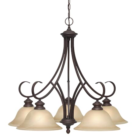 Golden Lighting Lancaster 5 Light 28" Wide Chandelier Rubbed Bronze