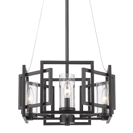 Golden Lighting Marco 4 Light 16" Wide Taper Candle Drum Chandelier Matte Black