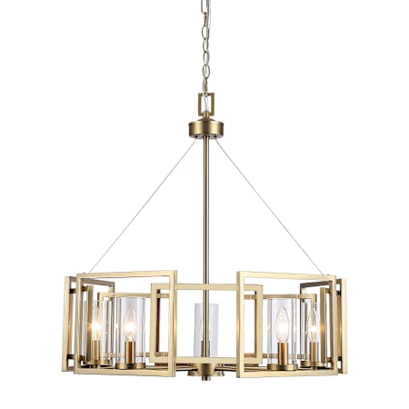 Golden Lighting Marco 5 Light 25" Wide Taper Candle Style Chandelier Brushed Champagne Bronze