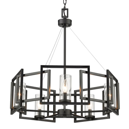 Golden Lighting Marco 5 Light 25" Wide Taper Candle Style Chandelier Matte Black