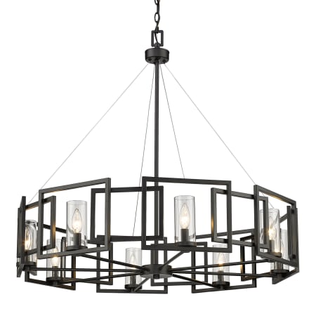 Golden Lighting Marco 8 Light 36" Wide Taper Candle Style Chandelier Matte Black