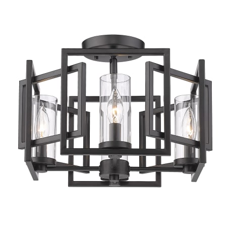 Golden Lighting Marco 4 Light 16" Wide Semi-Flush Ceiling Fixture Matte Black