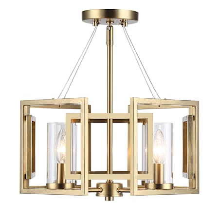 Golden Lighting Marco 4 Light 16" Wide Semi-Flush Ceiling Fixture Brushed Champagne Bronze