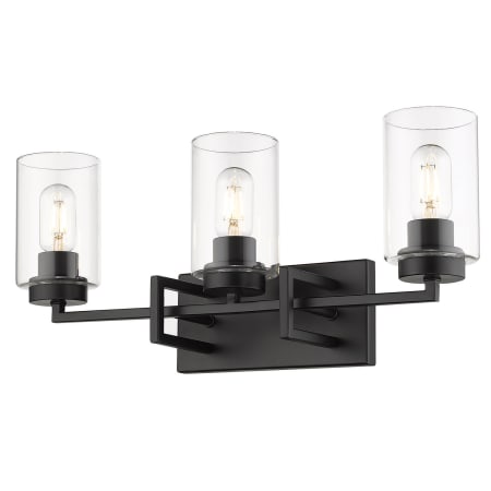 Golden Lighting Tribeca 3 Light 23" Wide Bathroom Vanity Light Black / Black