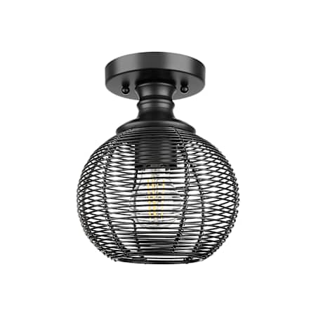 Golden Lighting Calypso 8" Wide Semi-flush Globe Ceiling Fixture Matte Black
