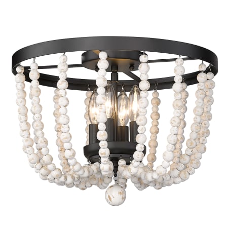 Golden Lighting Tabitha 4 Light 16" Wide Flush Mount Ceiling Fixture Matte Black