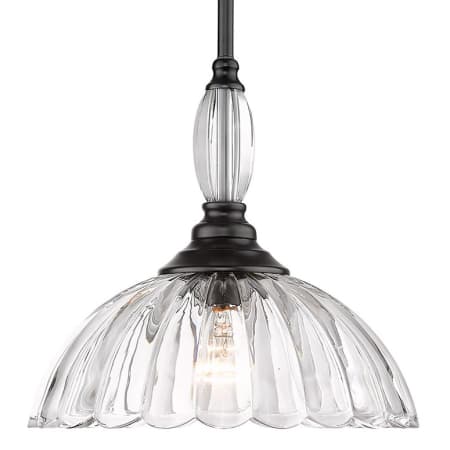 Golden Lighting Audra 12" Wide Pendant Matte Black