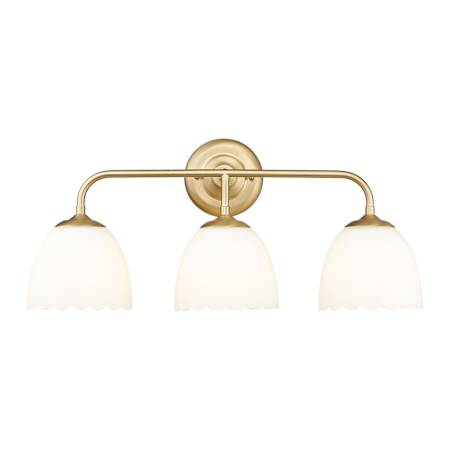 Golden Lighting Dorinda 3 Light 7" Wide Vanity Light Brushed Champagne Bronze / Opal Glass