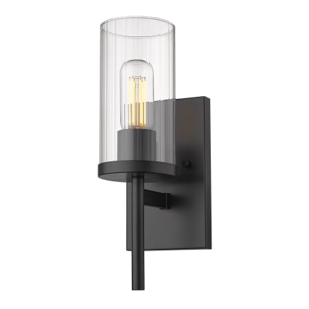Golden Lighting Winslett 14" Tall Bathroom Sconce Matte Black / Clear