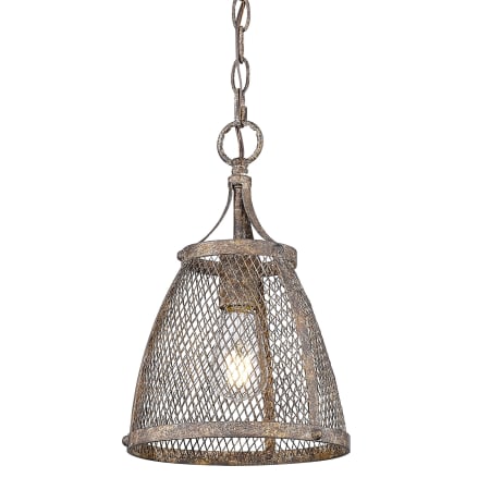 Golden Lighting Calgary 9" Wide Mini Pendant Pebbled Rust
