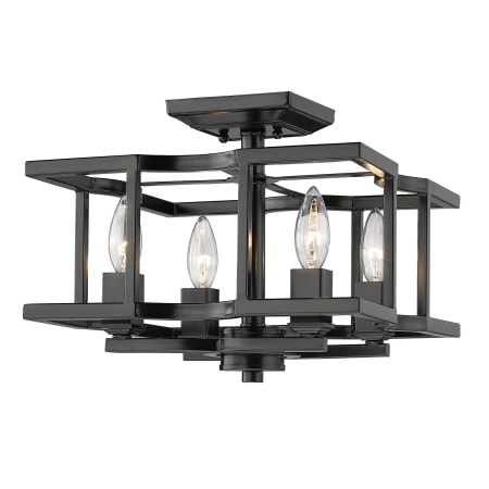 Golden Lighting Bellare 4 Light 13" Wide Semi-Flush Ceiling Fixture Matte Black