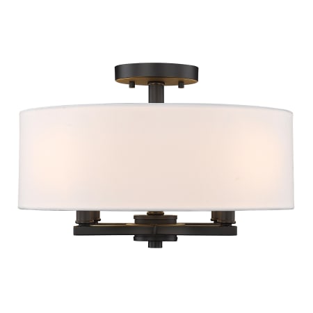 Golden Lighting Eliana 4 Light 16" Wide Semi-Flush Drum Ceiling Fixture with Fabric Shade Matte Black