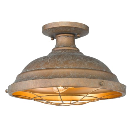 Golden Lighting Bartlett 2 Light 14" Wide Semi-Flush Ceiling Fixture Copper Patina