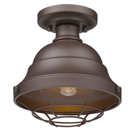 Golden Lighting Bartlett 9" Wide Outdoor Semi-Flush Ceiling Fixture Textured Bronze (UV)