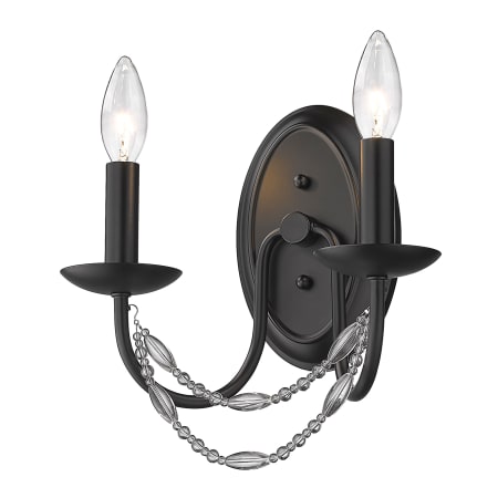 Golden Lighting Mirabella 2 Light 11" Tall Wall Sconce Matte Black