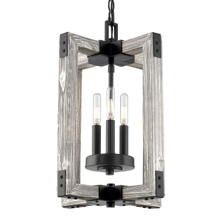Golden Lighting Lowell 3 Light 13" Wide Pendant Black