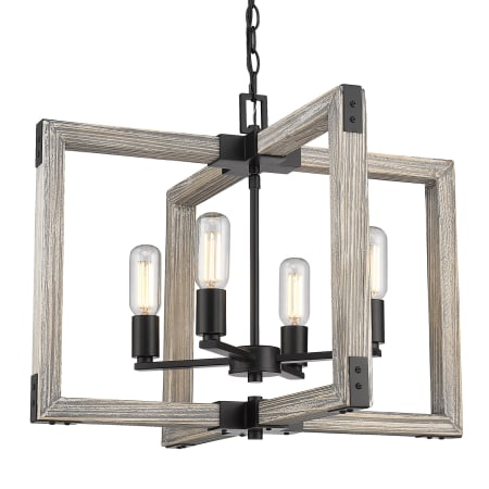 Golden Lighting Lowell 4 Light 24" Wide Chandelier Black
