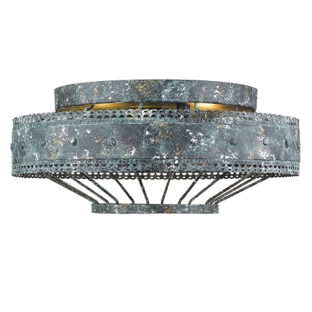 Golden Lighting Ferris 2 Light 14" Wide Semi-Flush Ceiling Fixture Blue Verde Patina