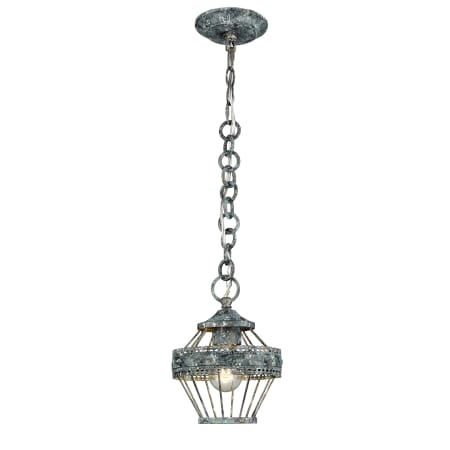 Golden Lighting Ferris 8" Wide Cage Mini Pendant Blue Verde Patina