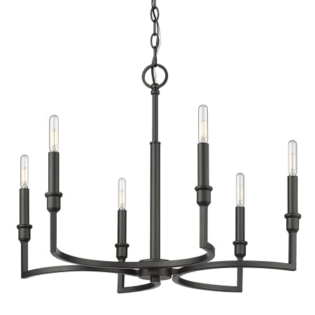 Golden Lighting Ellyn 6 Light 27" Wide Taper Candle Chandelier Matte Black