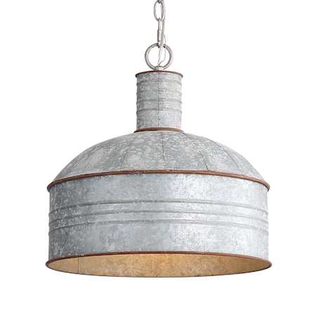 Golden Lighting Tinsmith 15" Wide Pendant Aged Galvanized Steel