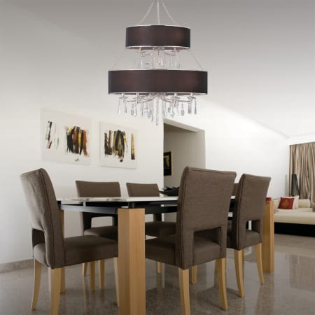 Nine Light Chandelier Tuxedo (Black) Finish Room View