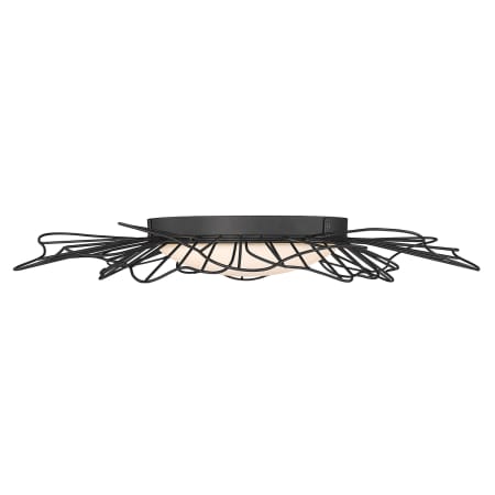 Golden Lighting Yasmin 24" Wide LED Flush Mount Ceiling Fixture with a Frosted Glass Shade Natural Black