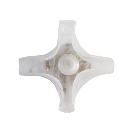 Golden Lighting Glacier 14" Wide Flush Mount Ceiling Fixture Polished Nickel