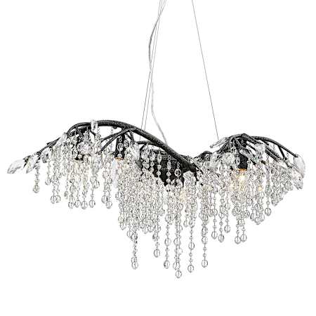 Golden Lighting Autumn Twilight 6 Light 31" Wide Crystal Waterfall Chandelier Black Iron