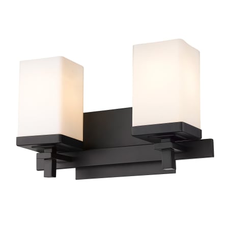 Golden Lighting Maddox 2 Light 13" Wide Bathroom Vanity Light Matte Black / Opal