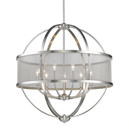 Golden Lighting Colson 33" Wide Taper Candle Style Chandelier Pewter / Pewter