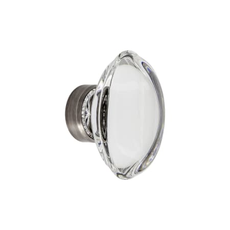 Grandeur Provence 1-3/4" Elegant Solid Crystal Vintage Oval Cabinet Knob Antique Pewter