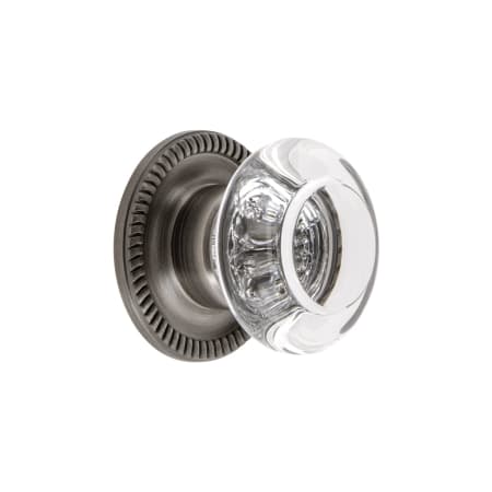 Grandeur Bordeaux 1-3/8" Luxury Crystal Vintage Cabinet Knob with Newport Rosette Antique Pewter