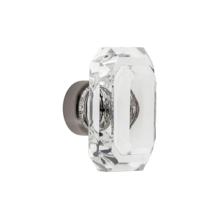 Grandeur Baguette 1-3/4” Luxury Solid Crystal Emerald Cut Rectangular Cabinet Knob Antique Pewter