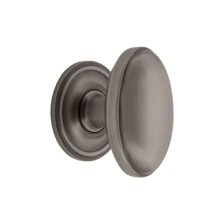 Grandeur Eden Prairie 1-3/4” Solid Brass Vintage Oval Cabinet Knob with Georgetown Rosette Antique Pewter