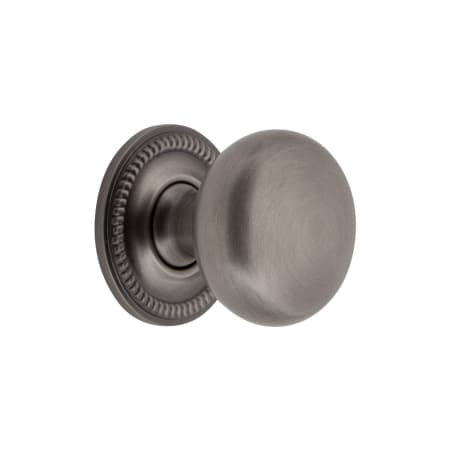 Grandeur Fifth Avenue 1-3/8” Solid Brass Luxury Mushroom Cabinet Knob with Newport Rosette Antique Pewter