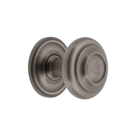 Grandeur Circulaire 1-3/8” Solid Brass Stepped Mushroom Cabinet Knob with Georgetown Rosette Antique Pewter