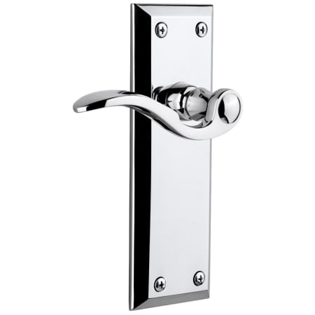 Grandeur Fifth Avenue Solid Brass Left Handed Passage Set with Bellagio Lever and 2-3/4" Backset Bright Chrome
